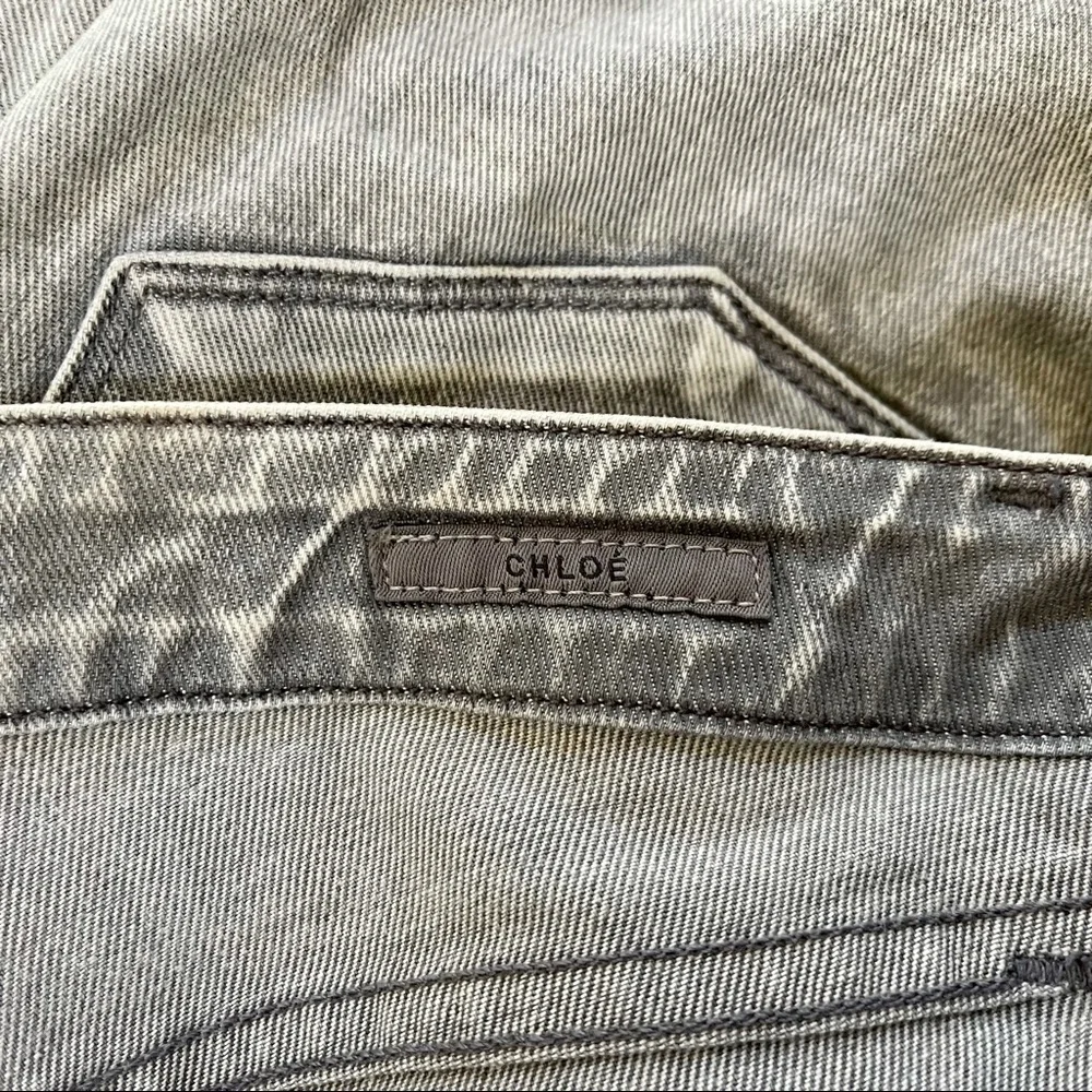 Agolde Chloe Jeans Skinny Low Rise Casual Distressed Festival Concert Gray 27